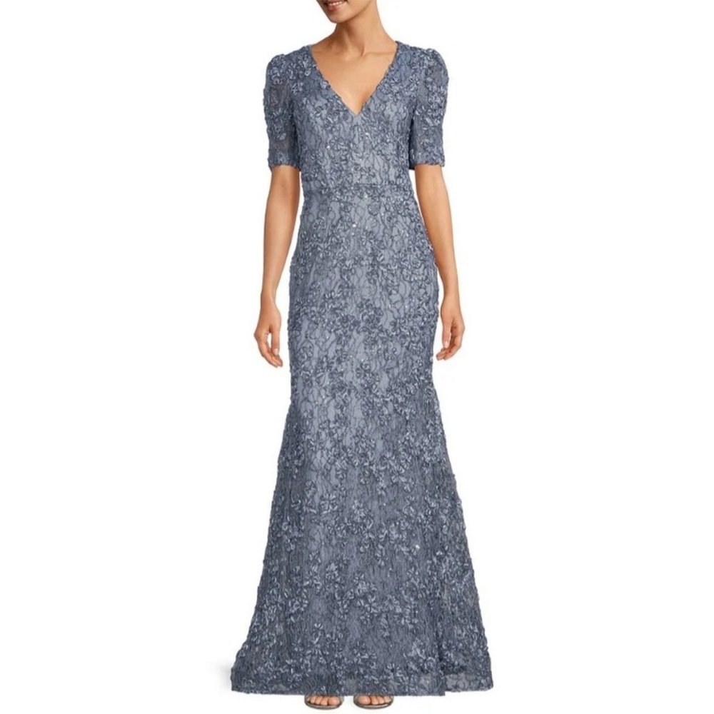 Xscape Blue Lace Maxi Dress Mother of the Bride/Groom Size 22W Worn Once Wedding